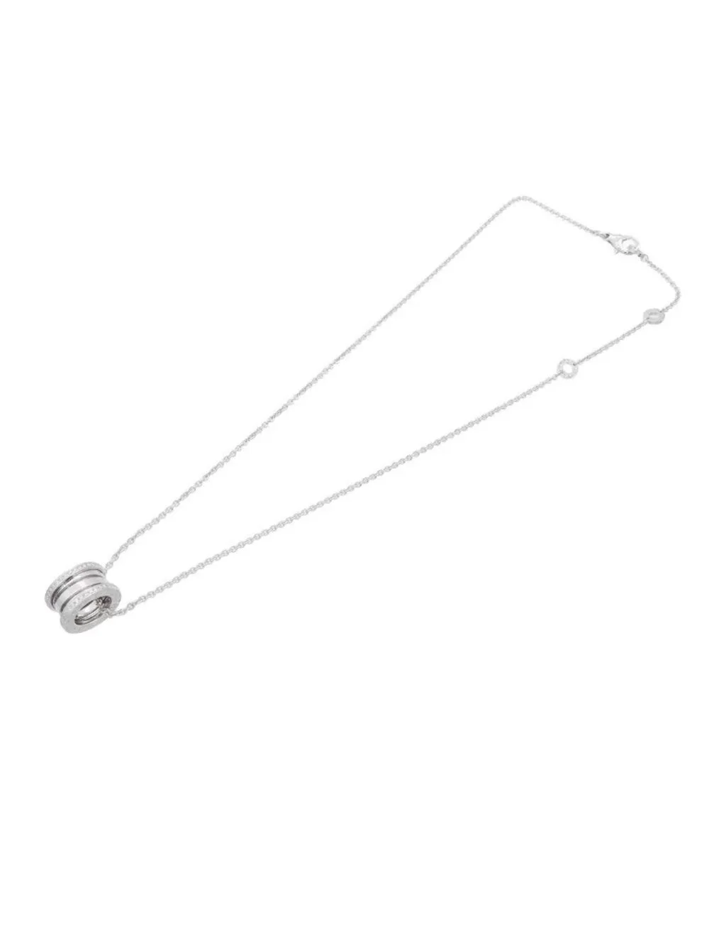 Bvlgari Necklace White Gold 18k Diamond B.Zero1 Pave